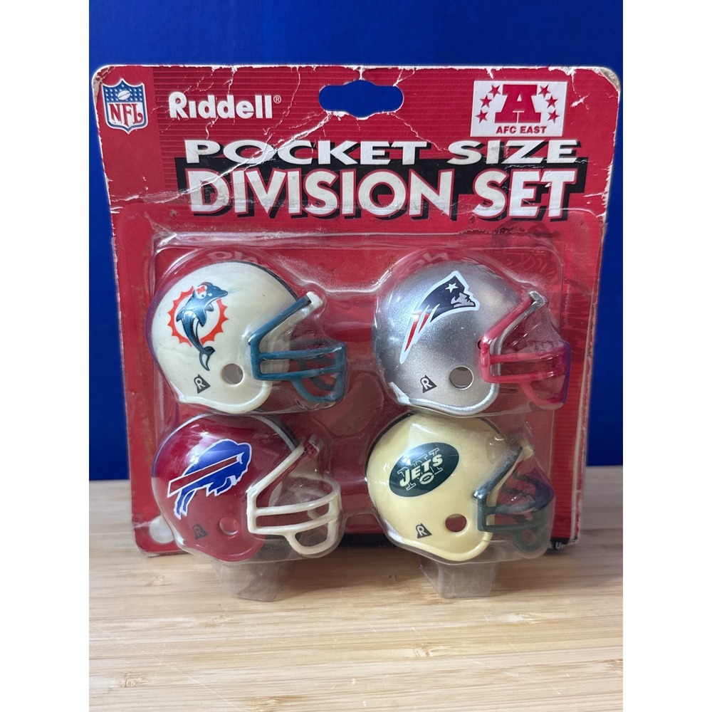 Vintage Riddell NFL Pocket Size Division Set AFC East Bills Jets Dolphins Pats